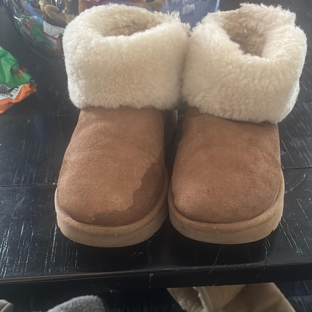 UGG Tan and Cream Ankle Boots